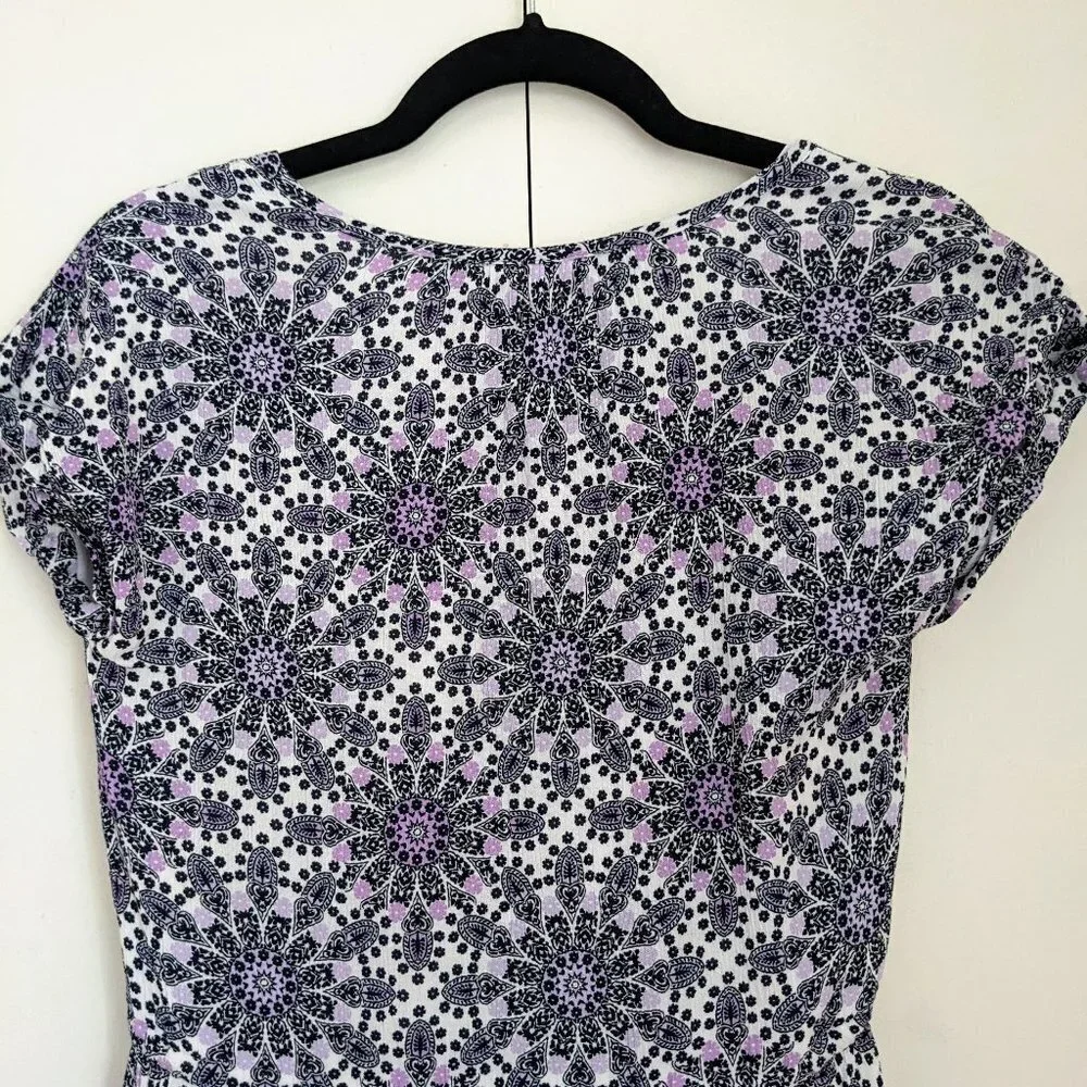 NWOT Loft XS Geo Side Tie Dolman Dress